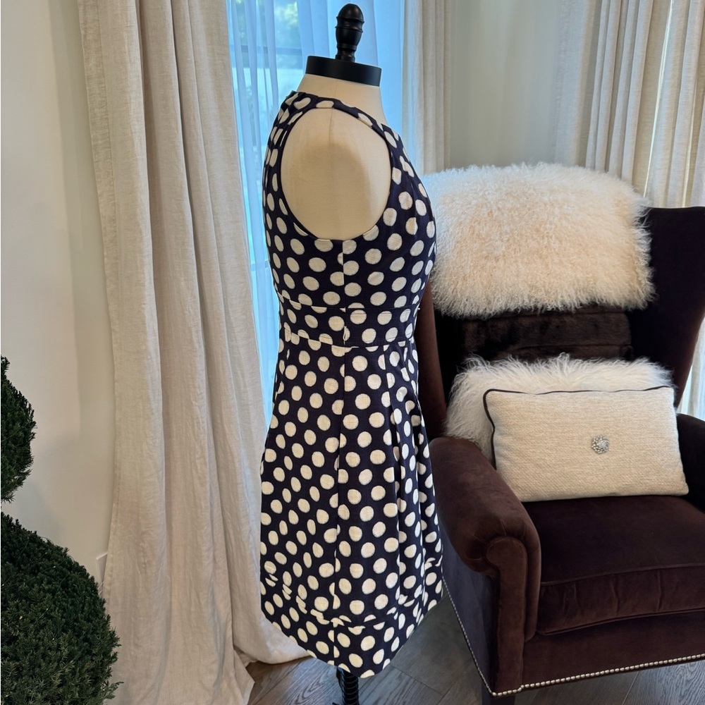 Eliza J Navy & White Polka Dot Dress - Size 6 - Picture 10 of 10